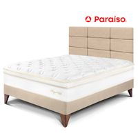 Dormitorio Europeo Royal Cloud 1.5 Plazas con Cabecera Blocks Champagne