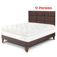 Dormitorio Europeo Royal Cloud 1.5 Plazas con Cabecera Blocks Chocolate