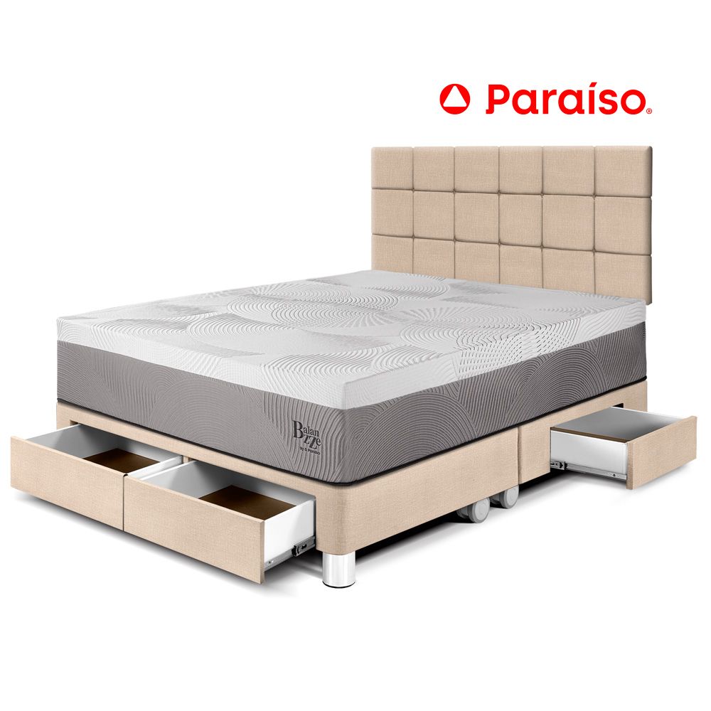 Dormitorio Royal Balanzze Cajones King Cabecera Blocks Champagne