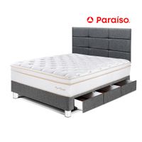Dormitorio Royal Dynasty Cajones 1.5 Plazas y Cabecera Blocks Gris