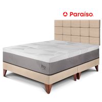 Dormitorio Europeo Royal Balanzze Queen Cabecera Blocks Champagne