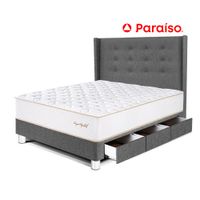 Dormitorio Cajones Royal Elizabeth 1.5 Plazas Cabecera Gold Gris