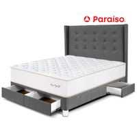 Dormitorio Cajones Royal Elizabeth 2 Plazas Cabecera Gold Gris
