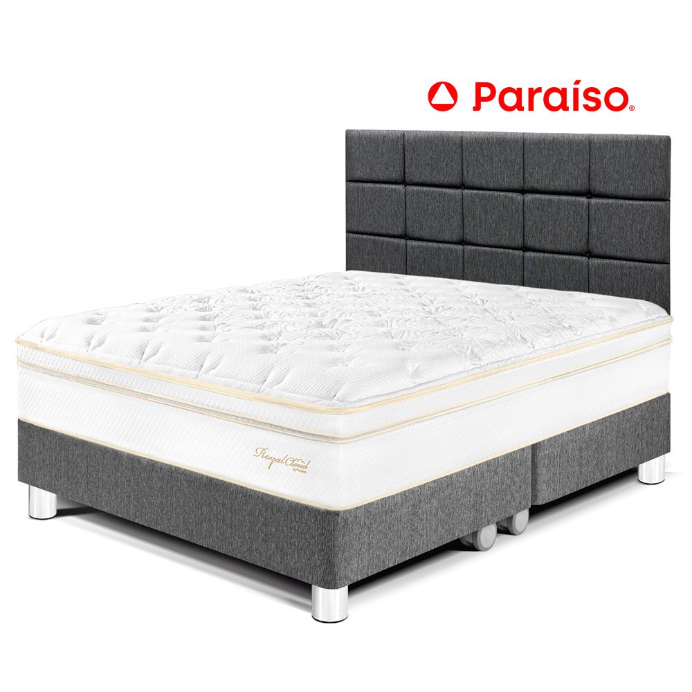 Dormitorio Royal Cloud Queen con Cabecera Blocks Gris
