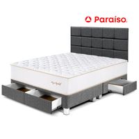 Dormitorio Royal Elizabt con Cajones Queen Cabecera Blocks Gris