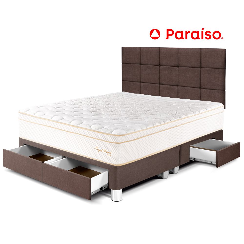 Dormitorio Royal Prince Cajones Queen Cabecera Blocks Chocolate