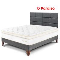 Dormitorio Europeo Royal Cloud 2 Plazas con Cabecera Blocks Gris