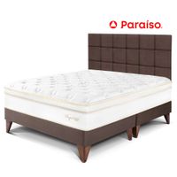 Dormitorio Europeo Royal Cloud King con Cabecera Blocks Chocolate