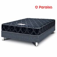 Cama Box Tarima PARAISO Consul Black 1.5 Plazas + 1 Almohada + Protector