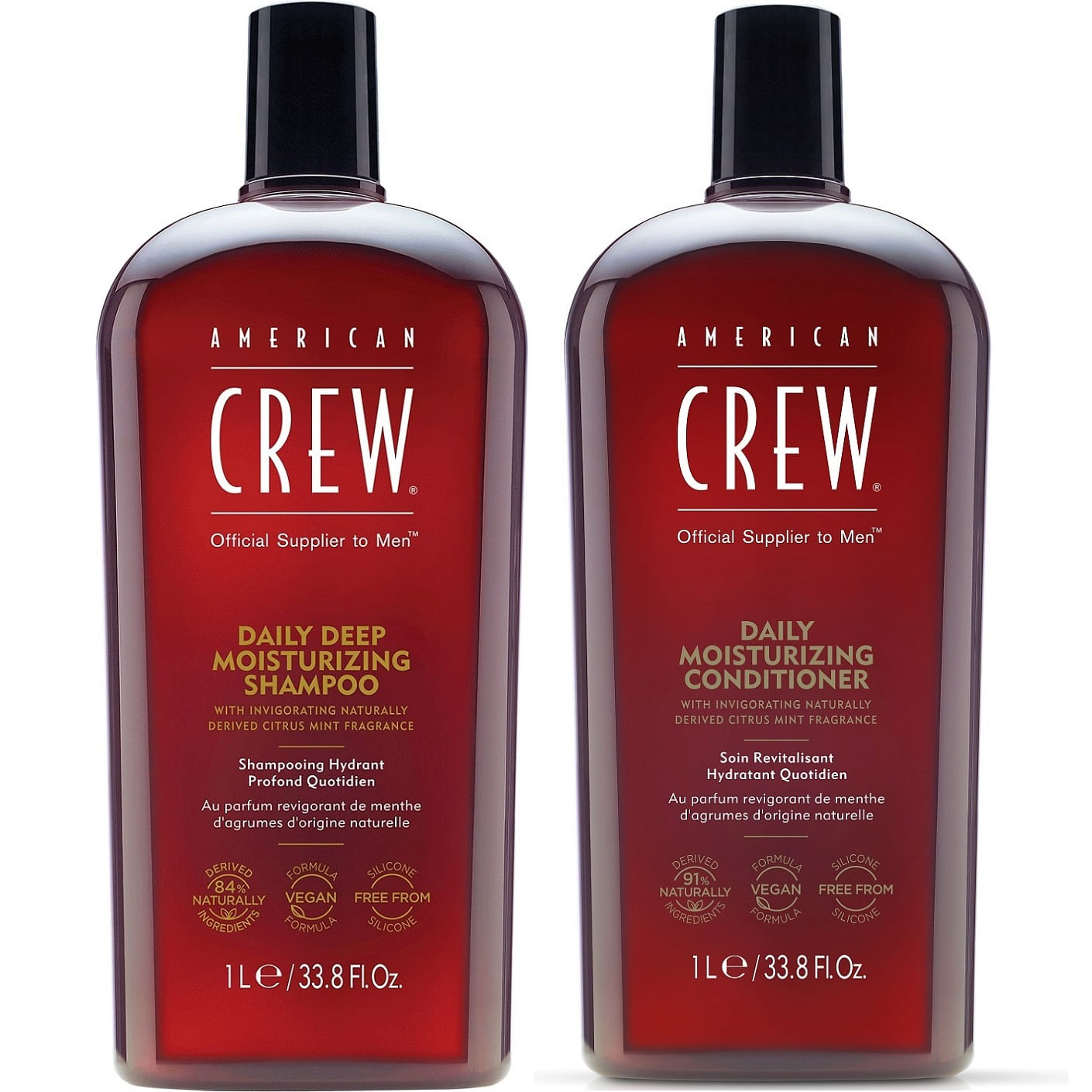 Shampoo Hidratante 1000ml + Acondicionador 1000ml American Crew Men