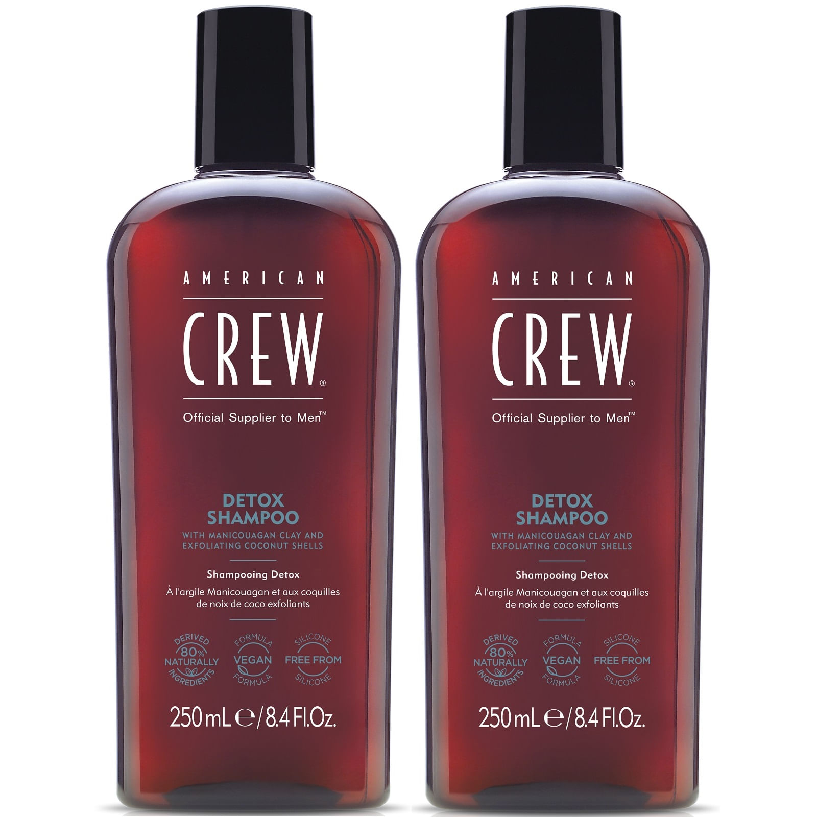 Dúo Shampoo Exfoliante Detox American Crew Men 250ml