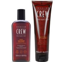 Daily Shampoo 250ml + Light Hold Styling Gel American Crew Men