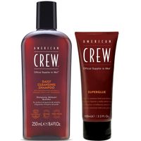Daily Shampoo 250ml + Gel Superglue American Crew Men