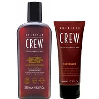 Shampoo Hidratante 250ml + Gel Superglue American Crew Men