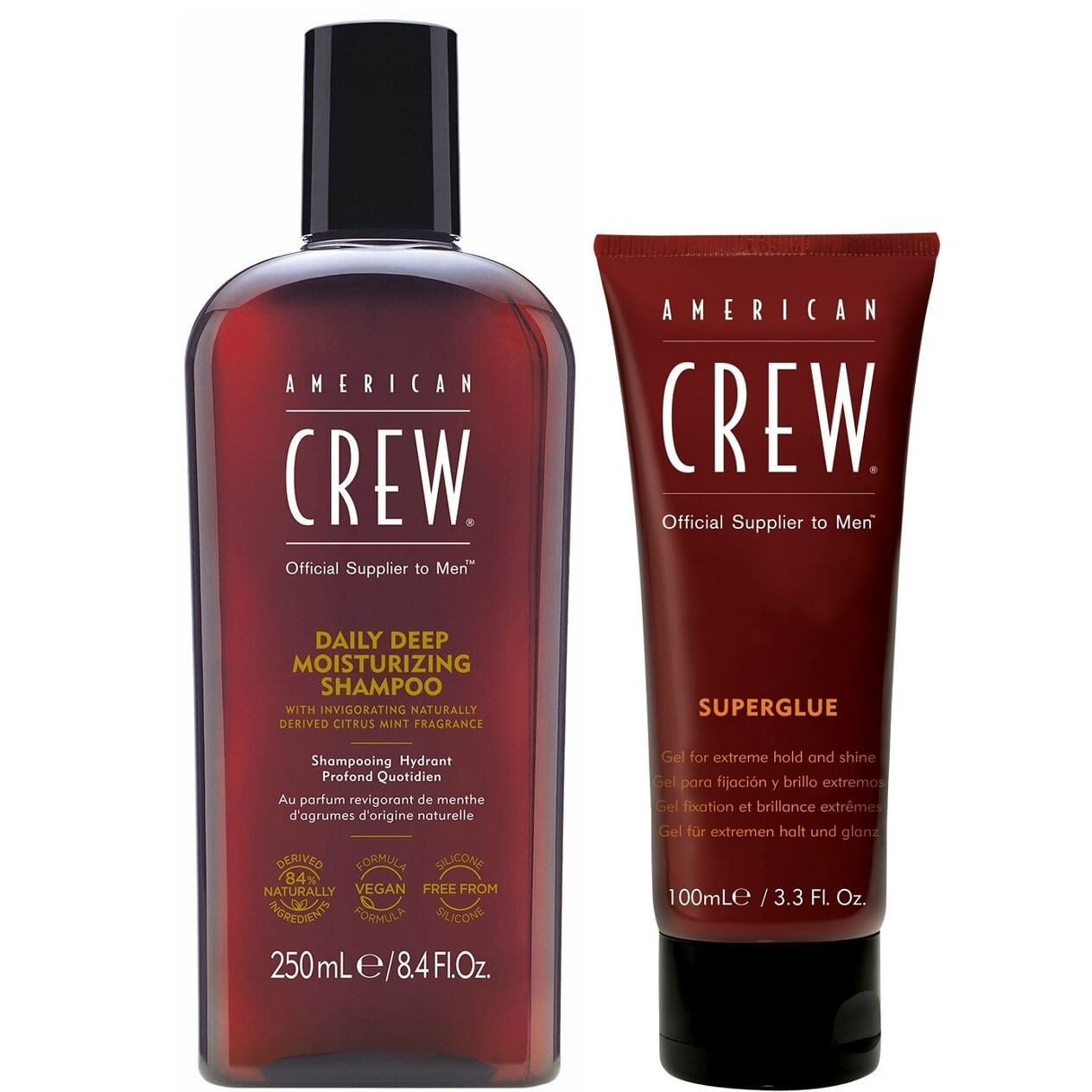 Shampoo Hidratante 250ml + Gel Superglue American Crew Men