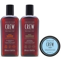 Daily Shampoo + Acondicionador + Cera Fiber 85gr American Crew Men