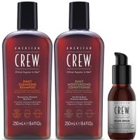 Daily Shampoo + Acondicionador + Aceite para Barba American Crew Men