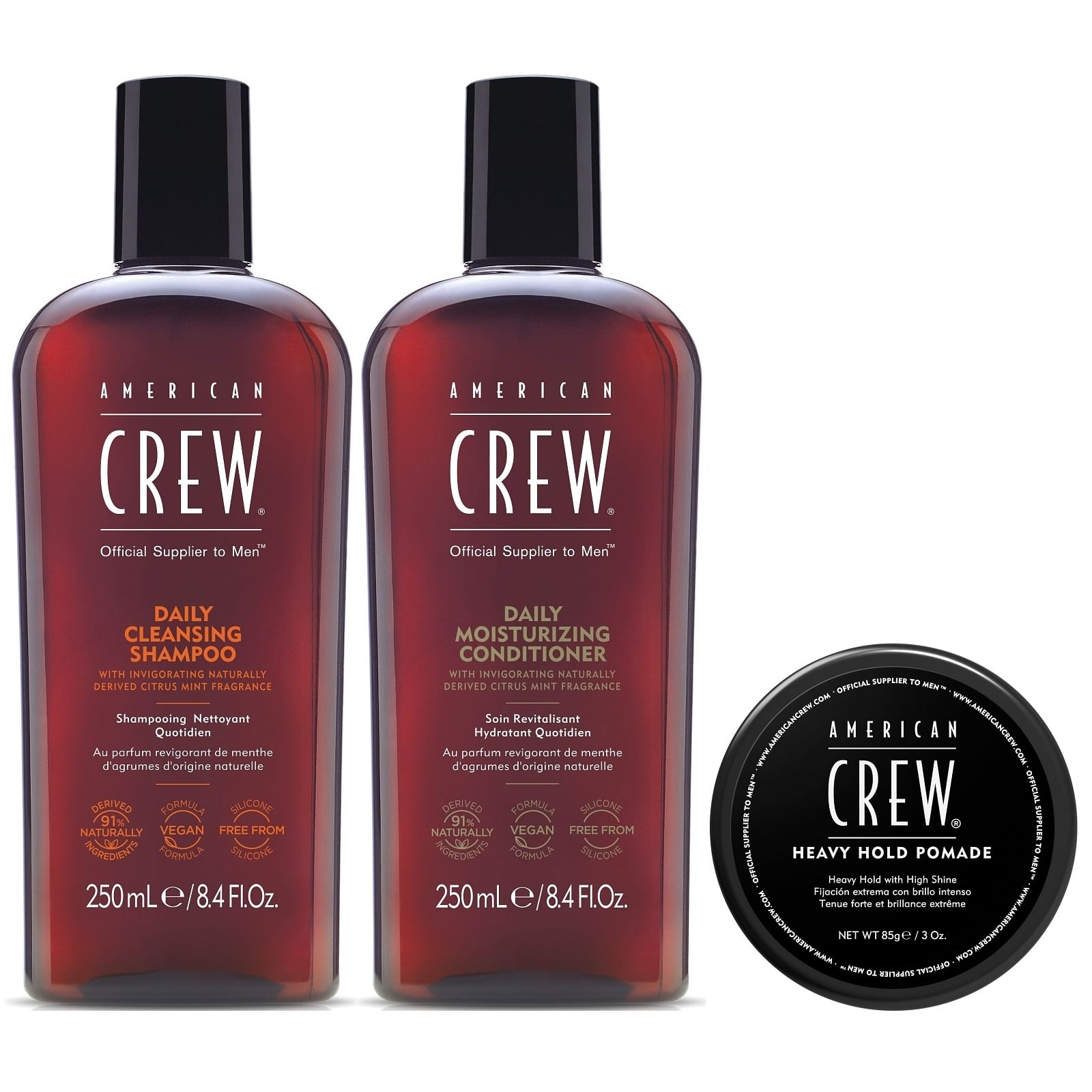 Daily Shampoo + Conditioner + Cera Heavy Hold Pomade American Crew Men