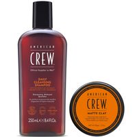 Daily Shampoo 250ml + Cera Matte Clay 85gr American Crew Men