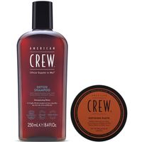 Shampoo Exfoliante Detox + Cera Mate Defining Paste American Crew Men