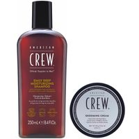 Shampoo Hidratante 250ml + Cera Grooming Cream 85gr American Crew Men