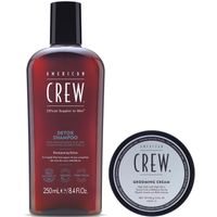 Shampoo Exfoliante Detox + Cera Grooming Cream American Crew Men