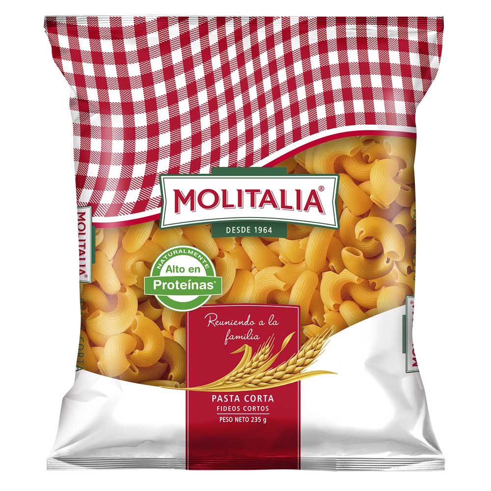 Fideos Codo Rayado MOLITALIA Bolsa 235g