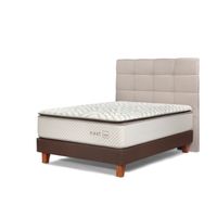 Cama Europea Nest 2 Plazas Respaldo Issey Niebla