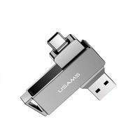 Memoria USB Usams USZB201 Rotable TypeC+USB3.0 128GB Gris