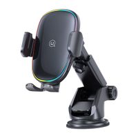 Cargador Usams USCD187 Inalámbrico con Soporte y Luz para Auto 15W Negro