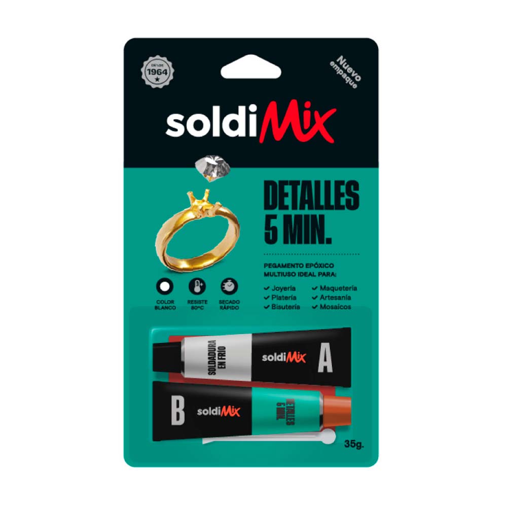 Pegamento Soldimix 5 minutos 35 gramos