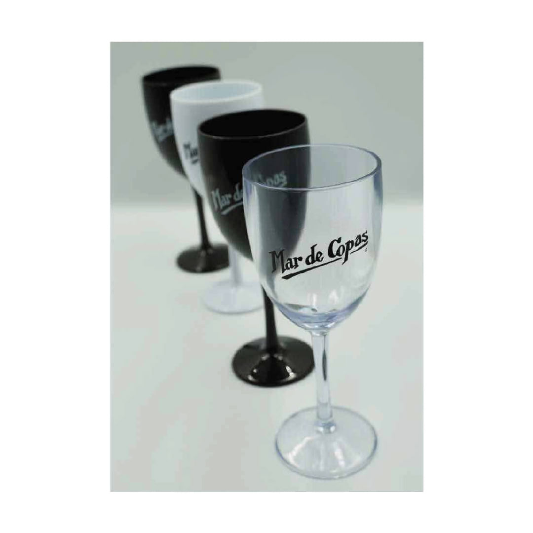Set Copas x 4 Mar de Copas,acrilico, blanco y negro