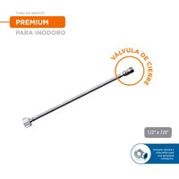 TUBO DE ABASTO DE ACERO INOXIDABLE CON VALVULA REGULADORA PARA INODORO VAINSA