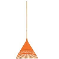 Escoba plástica rígida para jardín, 26 dientes, mango 48"" Truper