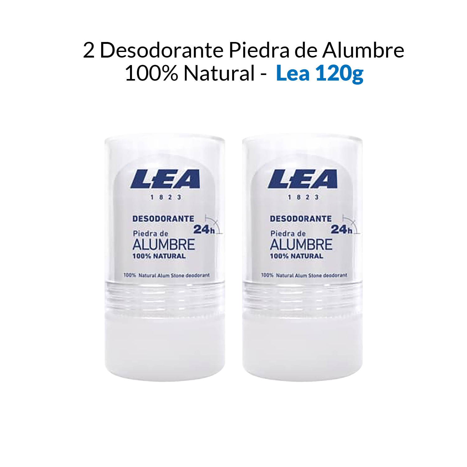 2 Desodoarnte Piedra de Alumbre 100% Natural - Lea 120g