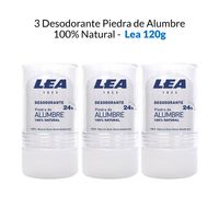 3 Desodoarnte Piedra de Alumbre 100% Natural - Lea 120g
