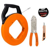 COMBO Wincha Pasacables 15m USO RUDOalicate pelacable 9 Truper
