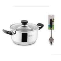 Olla  Facusa  de Acero Inoxidable 22 cm con utensilio Gratis