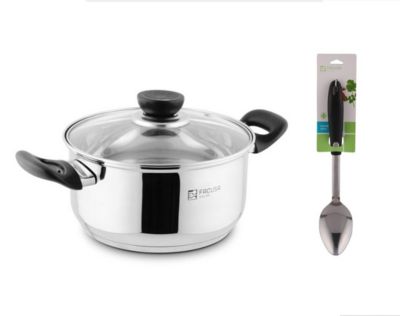 Olla Facusa de Acero Inoxidable 22 cm con utensilio Gratis