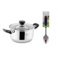 Olla  Facusa  de Acero Inoxidable 18 cm con utensilio Gratis