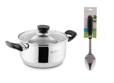 Olla Facusa de Acero Inoxidable 18 cm con utensilio Gratis