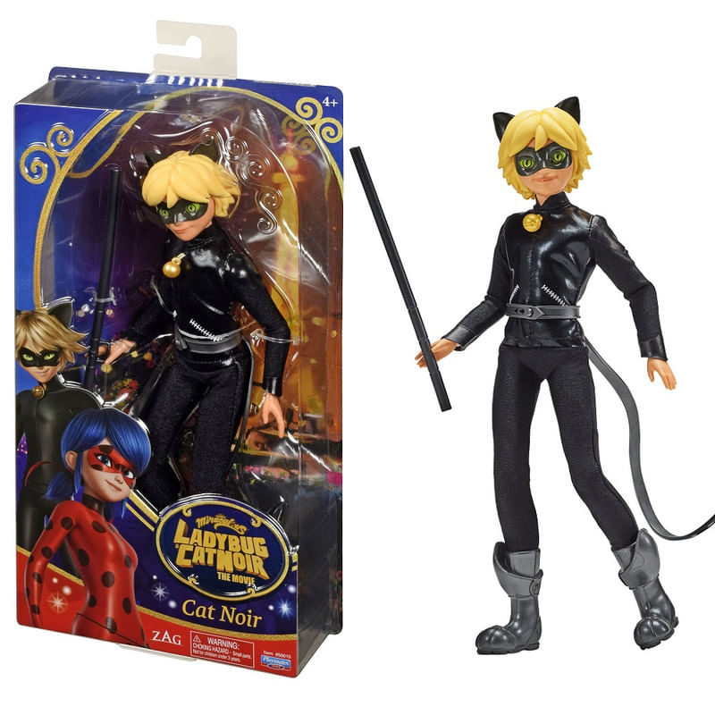 MUÑECO LADYBUG Y CAT NOIR THE MOVIE CAT NOIR 28 CM