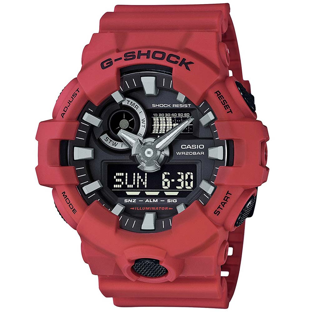 Reloj Casio G-Shock GA700-4A Digital Analógico Luz Led 200m Rojo