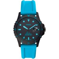 Reloj Fossil FB-01 FS5682 Fecha Correa de Silicona Turquesa Negro