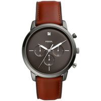 Reloj Fossil Neutra FS5582 Cronometro Cuero Marrón Acero Gris Gunmetal