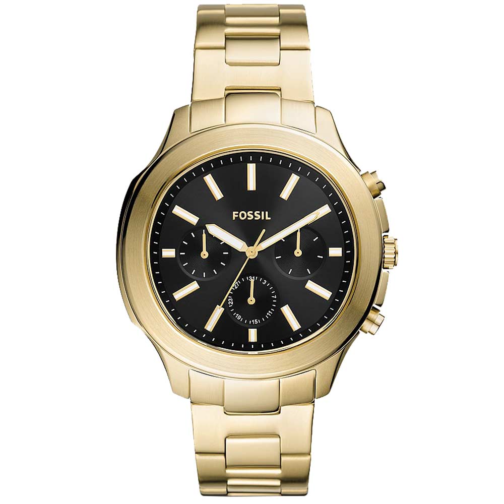 Reloj Fossil Windfield BQ2590 Multifuncional Acero Inoxidable Dorado Negro