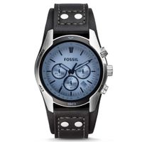Reloj Fossil Coachman CH2564 Fecha Cronómetro Correa de Cuero Cristal Cian