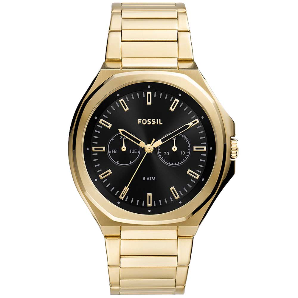 Reloj Fossil Evanston BQ2611 Multifuncional Acero Inoxidable Dorado Negro