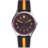 Reloj Fossil Forrester FS5613 Acero Inoxidable Correa de Silicona Negro Fucsia