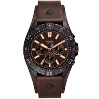 Reloj Fossil Garrett FS5626 Cronometro Correa de Cuero Marrón Negro